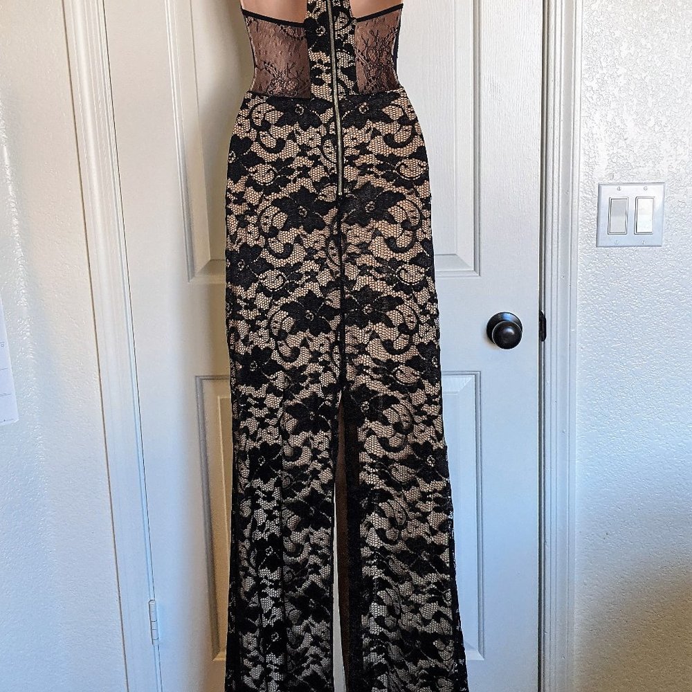 *Black Lace Deep V Neck Dress by A.B.S.- Size 8 - Picture 5 of 7